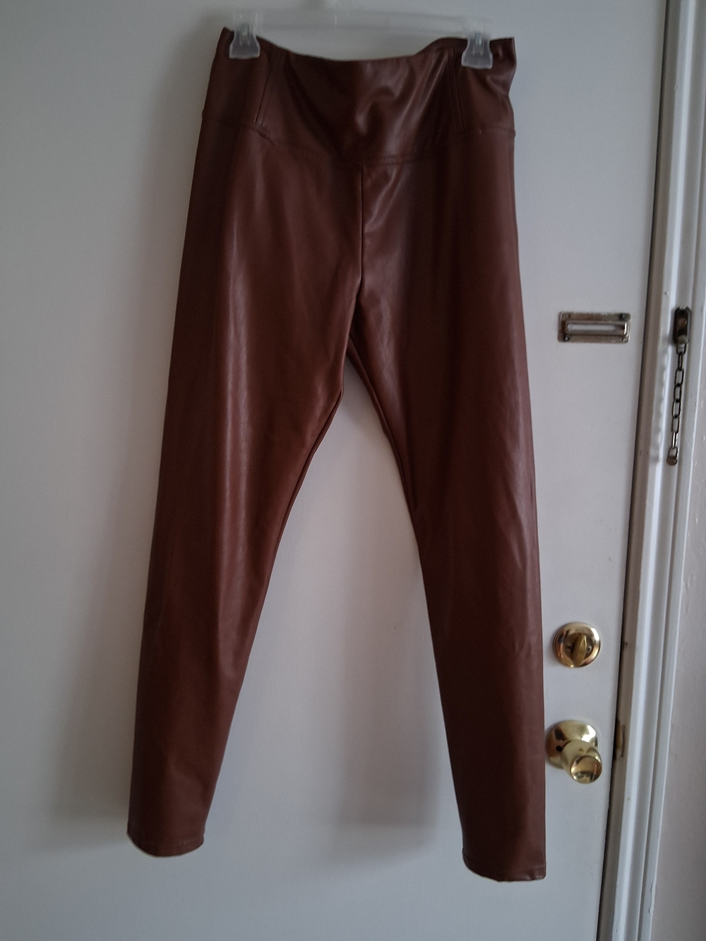 Men's Brown Faux Leather Pants - Sleek Everyday Style